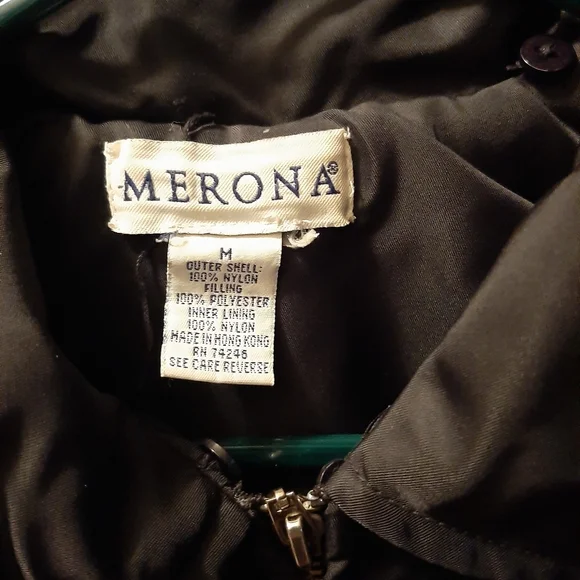 Vintage Merona Black puffy Fall/Winter jacket size M - Picture 2 of 3